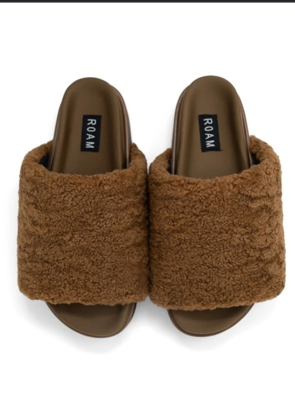 NWOT ROAM Fuzzy Stack Cognac slippers Size US 9